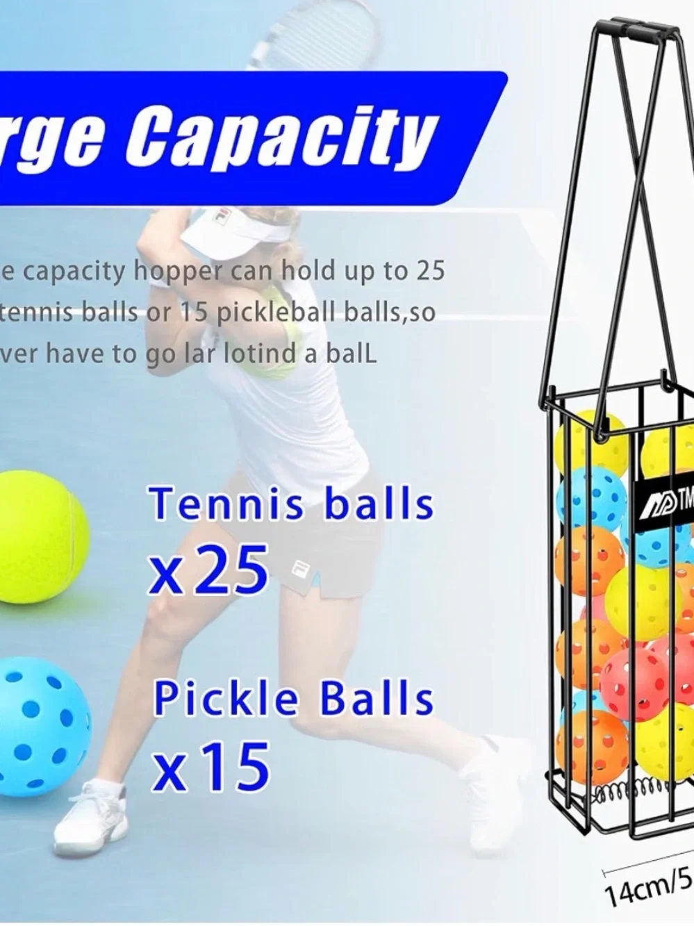 TMR Black Metal Tennis Ball Picker Upper.